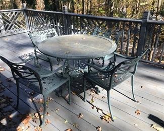 Outside metal table and chairs