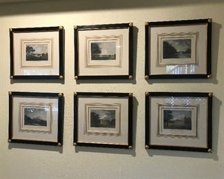 Set of beautifully framed antique engravings