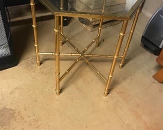 Brass glass metal table