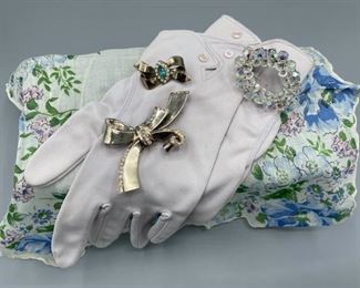 Pins, Gloves, and Handkerchief