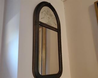 Etched glass mirror - 32" x 15"
