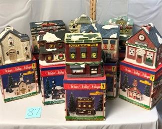 Lot 87 Ceramic Christmas Village Houses