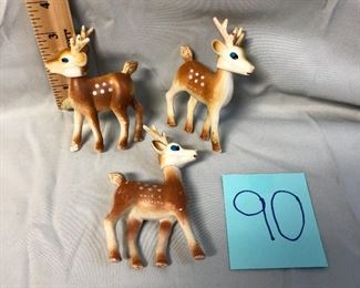 Lot 90 Vintage Plastic Reindeer