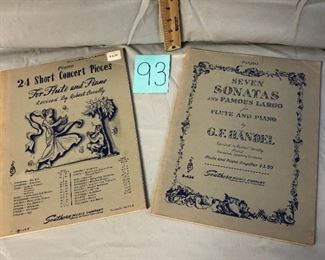 Lot 93 Piano and Flute Sheet Music Books