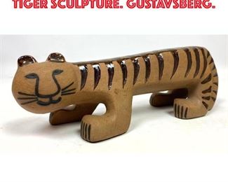 Lot 8 LISA LARSON Pottery Cat Tiger Sculpture. GUSTAVSBERG.