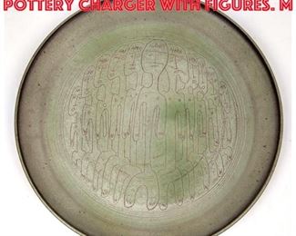 Lot 17 Edwin and Mary Scheier Pottery Charger with Figures. M