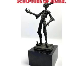 Lot 23 Artist Signed Bronze Sculpture of Jester. 