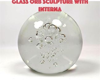 Lot 43 Signed BARBINI Murano Glass Orb Sculpture with Interna