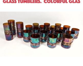 Lot 47 21pcs ESTEBAN PRIETO Art Glass Tumblers. Colorful glas