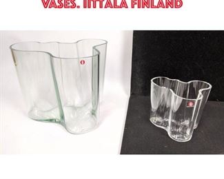 Lot 49 2pcs ALVAR AALTO Glass Vases. Iittala Finland