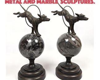 Lot 50 Pair Maitland Smith Style Metal and Marble Sculptures.