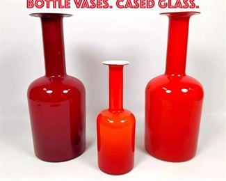 Lot 65 3pcs KASTRUP HOLMEGAARD Bottle Vases. Cased Glass. 