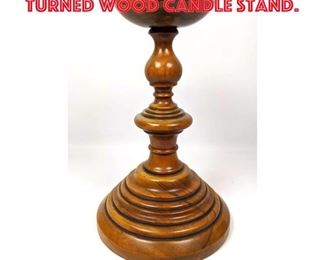 Lot 69 Mid Century Modern Turned Wood Candle Stand. 