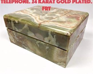 Lot 73 Unique Agate Boxed Telephone. 24 Karat Gold Plated. FRT