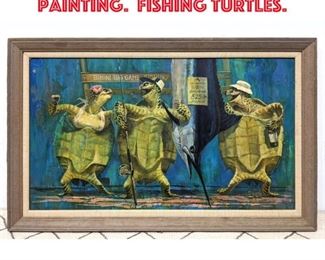 Lot 101 PHIL BRINKMAN Oil Painting. Fishing Turtles. 