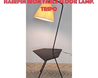 Lot 131 Mid Century Modern Hairpin Iron Table Floor Lamp. Tripo