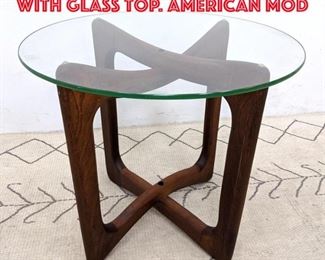 Lot 133 ADRIAN PEARSALL Side Table with Glass Top. American Mod