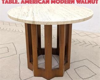 Lot 135 Harvey Probber Style Side Table. American Modern walnut