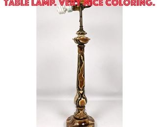 Lot 141 Nice Agate Onyx Column Table Lamp. Very nice coloring. 