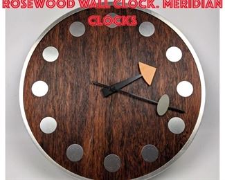 Lot 159 Mid Century Modern Rosewood Wall Clock. Meridian Clocks