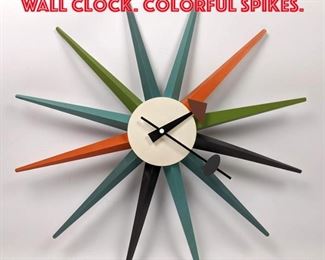Lot 188 VITRA George Nelson Wall Clock. Colorful spikes.