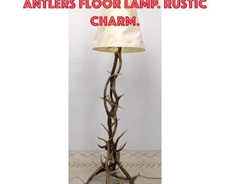 Lot 190 Organic Assembled Antlers Floor Lamp. Rustic Charm. 