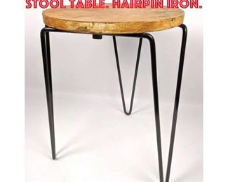 Lot 194 KNOLL ASSOCIATES INC. Stool Table. Hairpin Iron.