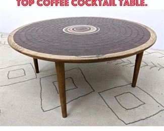 Lot 197 Mid Century Modern Tile Top Coffee Cocktail Table. 