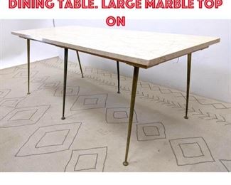 Lot 199 Italian Modern Style Dining Table. Large Marble Top on 