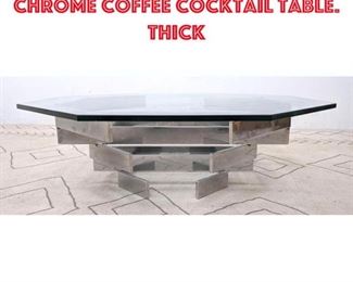Lot 205 70s Modern Stacked Chrome Coffee Cocktail Table. Thick