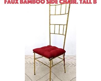 Lot 209 Italian style Gilt Metal Faux Bamboo Side Chair. Tall B