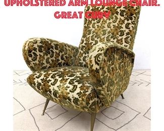 Lot 214 Italian Modern Upholstered Arm Lounge Chair. Great curv