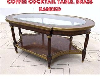 Lot 223 THEODORE ALEXANDER Coffee Cocktail Table. Brass banded 