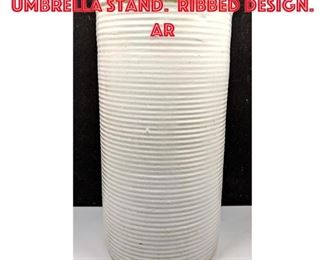 Lot 224 Tall Turned Pottery Umbrella Stand. Ribbed Design. Ar