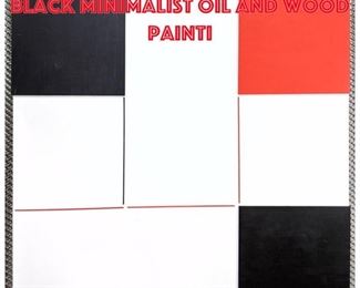 Lot 236 GEORGE D AMATO Red Black Minimalist Oil and Wood Painti