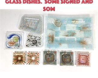 Lot 245 9pcs Francis Higgins Glass Dishes. Some signed and som