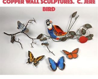 Lot 248 Collection Enamel Copper Wall Sculptures. C. JERE bird