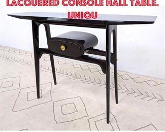 Lot 252 Italian Style Black Lacquered Console Hall Table. Uniqu