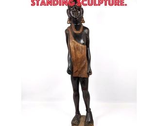 Lot 254 African Carved Wood Standing Sculpture. 