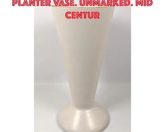 Lot 255 White Glazed Pottery Planter Vase. Unmarked. Mid Centur