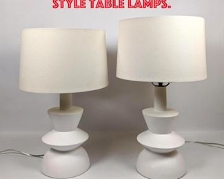 Lot 262 Pair West Elm Modernist Style Table Lamps.