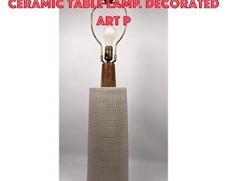 Lot 263 JANE GORDON MARTZ Ceramic Table Lamp. Decorated Art P