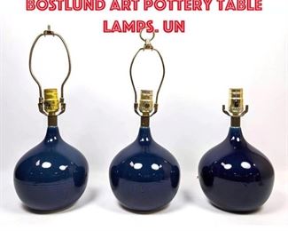 Lot 268 Set 3 GUNNAR LOTTE BOSTLUND Art Pottery Table Lamps. Un