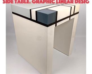 Lot 270 Piet Mondrian Artistic Side Table. Graphic linear desig