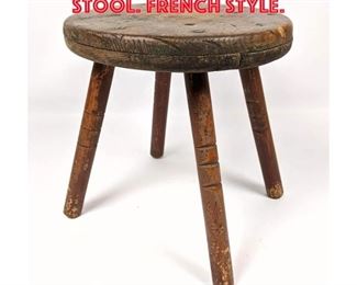 Lot 279 Small Rustic Four Leg Stool. French Style.
