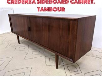 Lot 280 Danish Modern Teak Credenza Sideboard Cabinet. Tambour