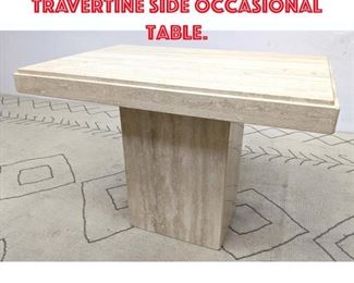 Lot 283 Mid Century Modern Travertine Side Occasional Table. 