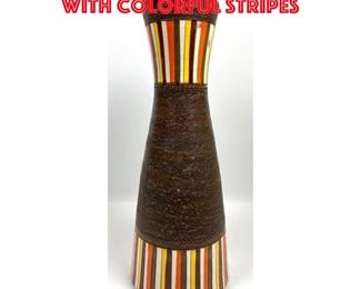 Lot 304 Corseted Italian Vase with colorful stripes