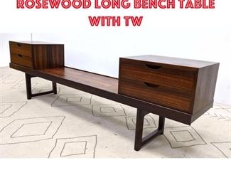 Lot 357 BRUKSBO Norway Modern Rosewood Long Bench Table with Tw