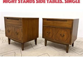 Lot 361 Pr Mid Century Modern Night Stands Side Tables. Single 